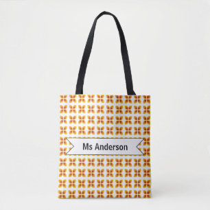 End of Year Teacher Gift Colorful Retro Flowers Tote Bag