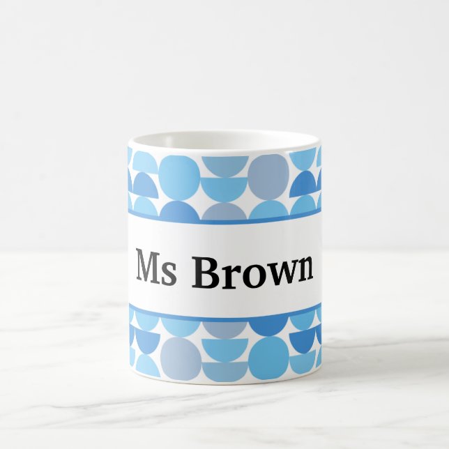 End of Year Teacher Gift Mid Century Editable Name Coffee Mug (Center)