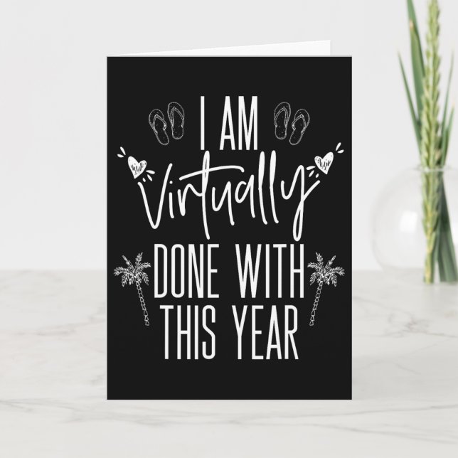 End Of Year Virtual Teacher Remote Learning Summer Card (Front)