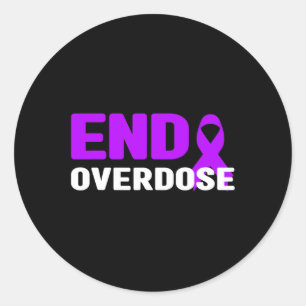End Overdose Awareness - Addiction Classic Round Sticker