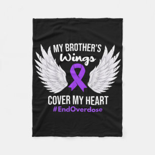 End Overdose Awareness My Brother's Wings Cover My Fleece Blanket