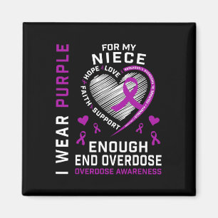 End Overdose Awareness Shirt Enough Purple For My  Magnet