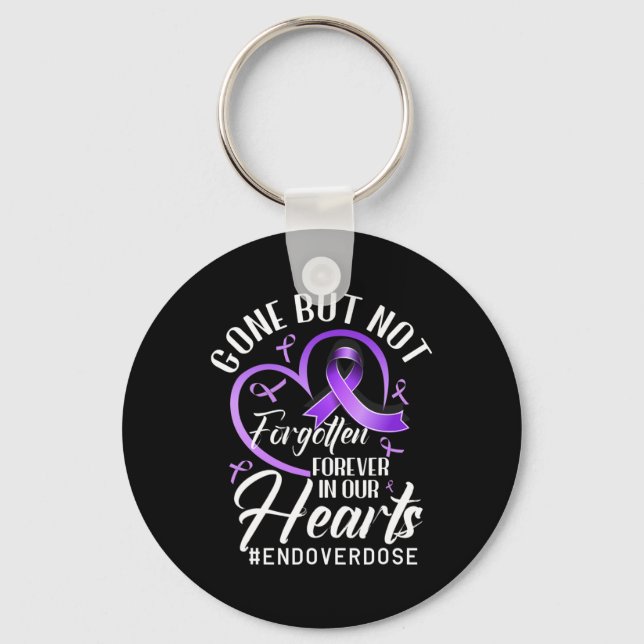 End Overdose Loved One Memorial Overdose Awareness Key Ring (Front)