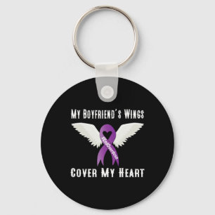 End Overdose My Boyfriend's Wings Cover My Heart Key Ring