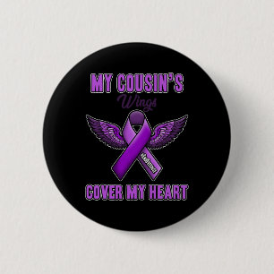 End Overdose My Cousin's Wings Cover My Heart 6 Cm Round Badge
