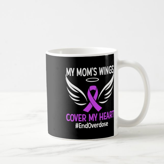 End Overdose My Mum's Wings Cover My Heart Purple  Coffee Mug (Right)