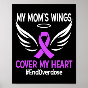 End Overdose My Mum's Wings Cover My Heart Purple  Poster