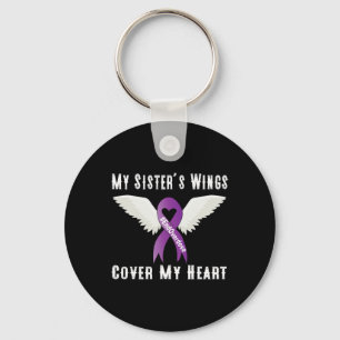 End Overdose My Sister's Wings Cover My Heart Key Ring