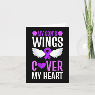 End Overdose My Son's Wings Cover My Heart Purple Card