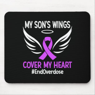 End Overdose My Son's Wings Cover My Heart Purple Mouse Pad