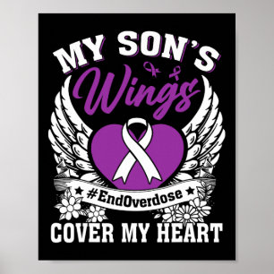 End Overdose My Son's Wings Cover My Heart Purple  Poster