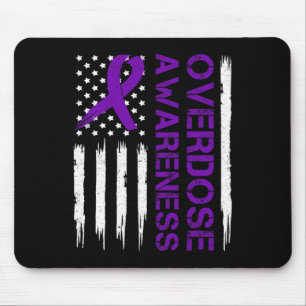 End Overdose Pruple Ribbon Opioid Overdose Awarene Mouse Pad
