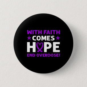 End Overdose! Purple Ribbon. Overdose Awareness 6 Cm Round Badge