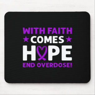 End Overdose! Purple Ribbon. Overdose Awareness Mouse Pad