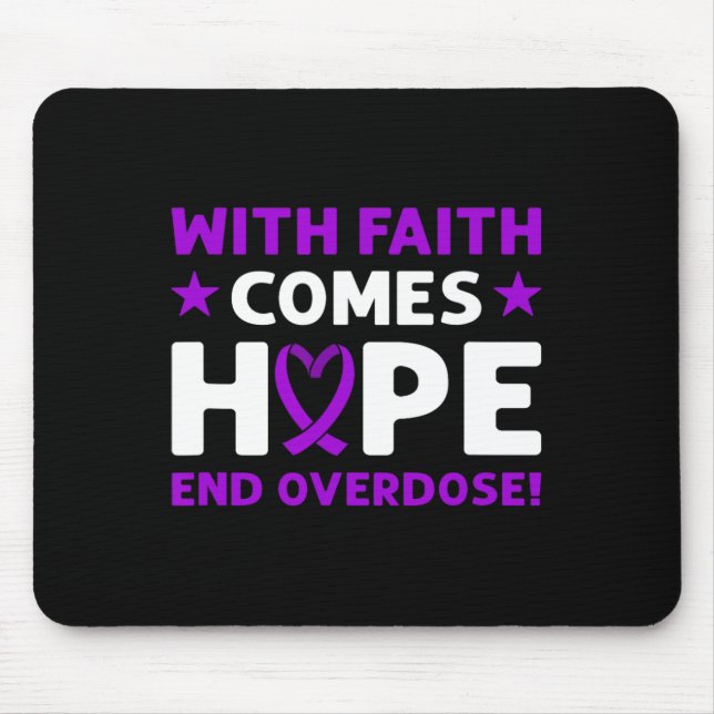 End Overdose! Purple Ribbon. Overdose Awareness  Mouse Pad (Front)