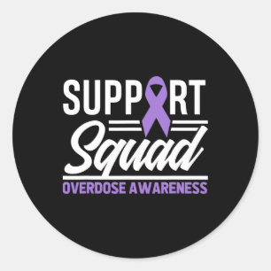 End Overdose Support Squad Overdose Awareness Classic Round Sticker