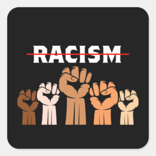 End Racism Multi Shade Fists Sticker