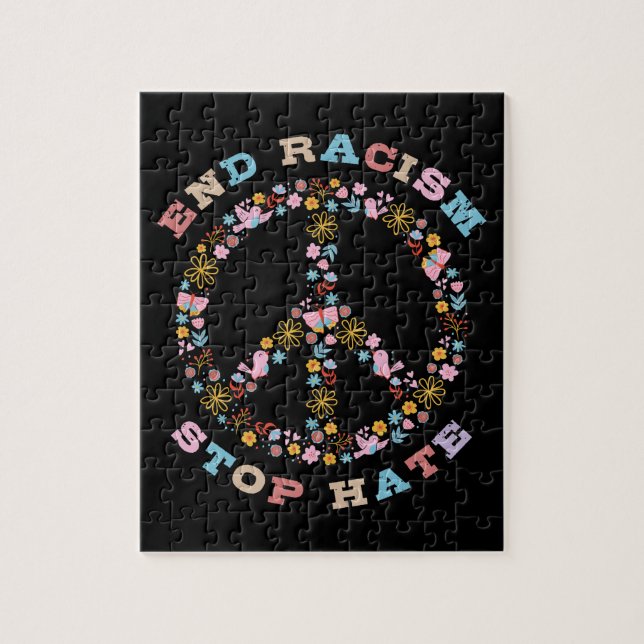 End Racism Stop Hate Jigsaw Puzzle (Vertical)