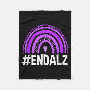 End rainbow alzheimer's awareness support squad fleece blanket