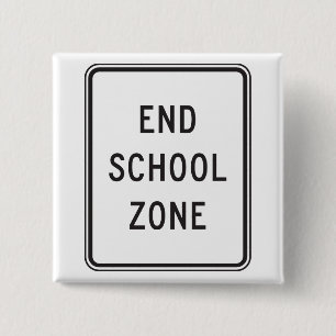 End School Zone Traffic Sign 15 Cm Square Badge