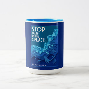 End Sea Pollution Two-Tone Coffee Mug