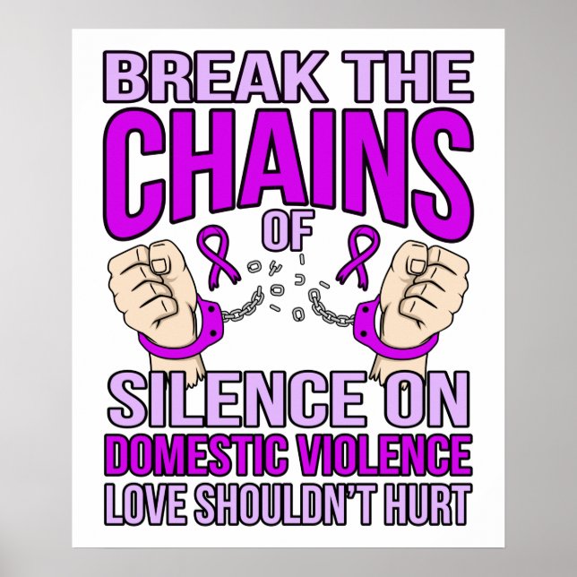 End Silence On Domestic Violence Support Awareness Poster (Front)