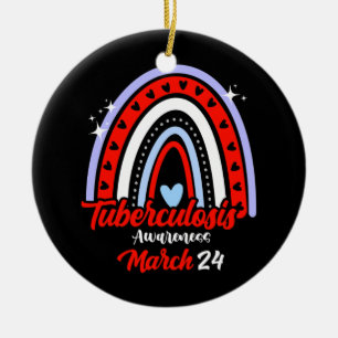 End TB Rainbow World Tuberculosis TB Awareness Ceramic Ornament