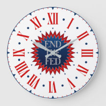 End The Fed Stars Roman Numeral Large Clock