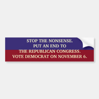 END THE NONSENSE BUMPER STICKER
