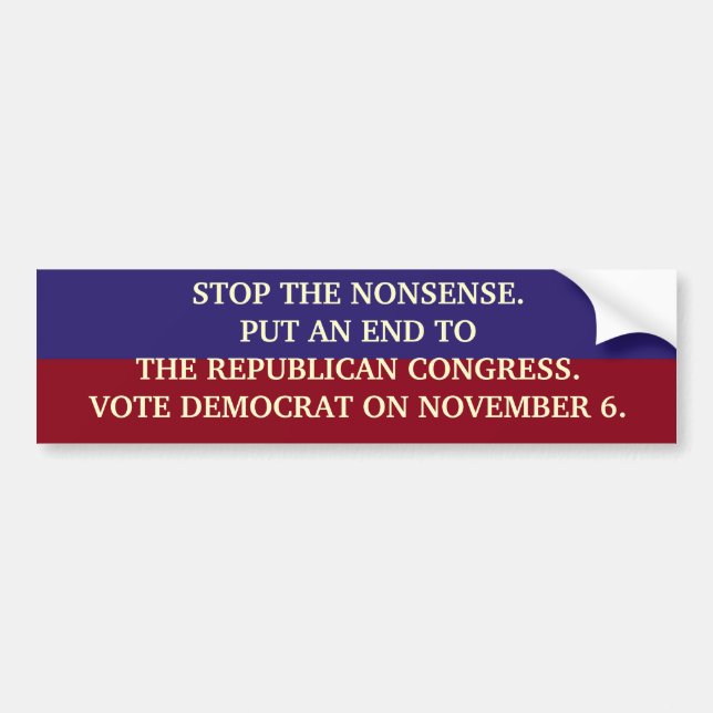 END THE NONSENSE BUMPER STICKER (Front)