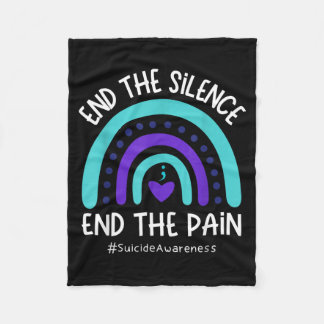 End The Silence End The Pain Rainbow Awareness Fleece Blanket