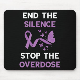 End The Silence Purple Ribbon Overdose Awareness M Mouse Pad