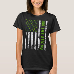End The Stigma American Flag Mental Health Awarene T-Shirt