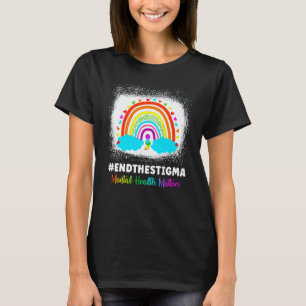 End The Stigma Boho Rainbow Mental Health Matters T-Shirt