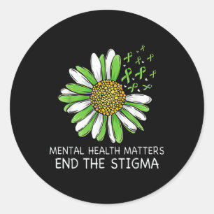 End The Stigma Mental Health Awareness Classic Round Sticker