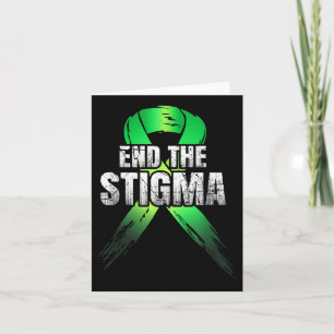 End The Stigma - Mental Health Awareness Green Rib Card