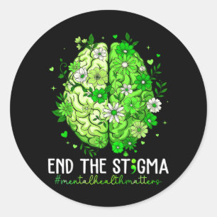 End The Stigma Mental Health Awareness Semicolon Classic Round Sticker