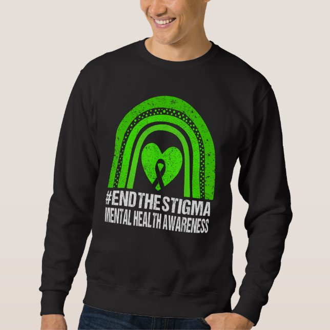 End The Stigma Mental Health Awareness Shirt Green (Front)