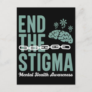End the stigma mental health awareness typography holiday postcard