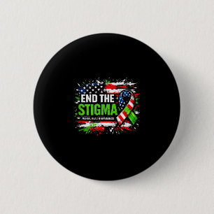 End the stigma mental health awareness usa flag 6 cm round badge