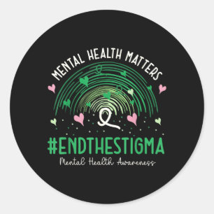 End The Stigma Mental Health Matters Awareness Classic Round Sticker