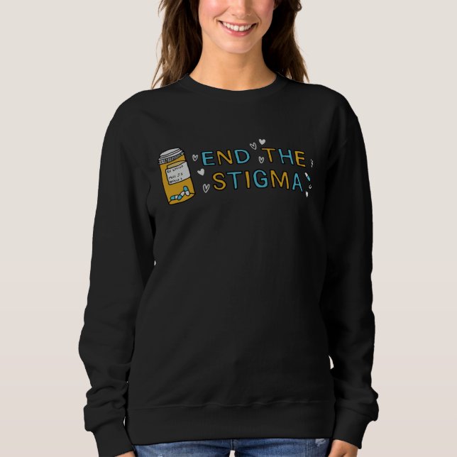 End The Stigma Mental Health Matters Awareness Men Sweatshirt (Front)