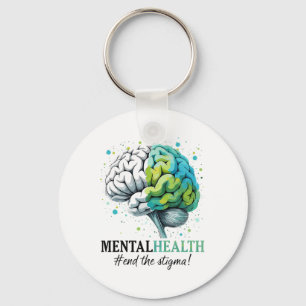 End The Stigma Mental Health Problems Awareness Br Key Ring