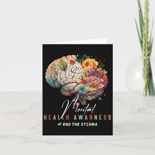 End The Stigma Mental Health Problems Mental Aware Card (Front)