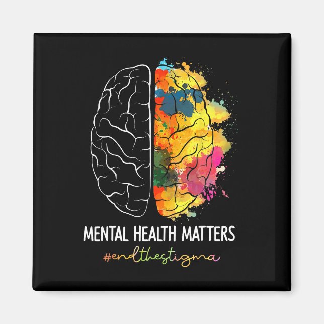End The Stigma Mental Health Problems Mental Aware Magnet (Front)