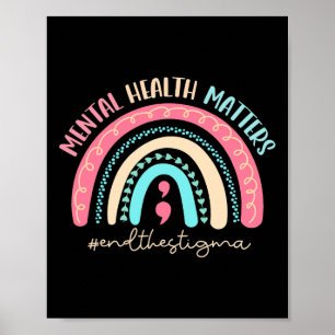 End The Stigma Mental Health Problems Mental Aware Poster