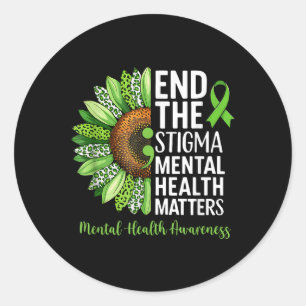 End The Stigma Mental Health S Awareness Brain Ill Classic Round Sticker