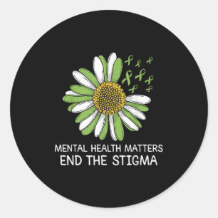 End The Stigma Mental Health S Awareness Brain Ill Classic Round Sticker
