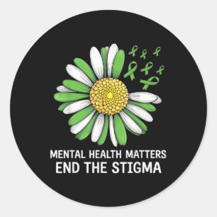 End The Stigma Mental Health S Awareness Brain Ill Classic Round Sticker