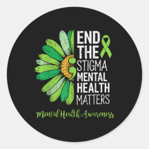 End The Stigma Mental Health S Awareness Brain Ill Classic Round Sticker
